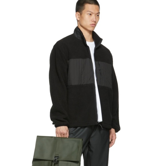 RAINS Paneled Fleece Jacket Sz M/L - Picture 4 of 11